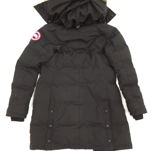 カナダグース サイズ M / M 長袖 ダウンコート ジップアップ ボタン コヨーテファー レディース 黒系 CANADA GOOSE_画像2