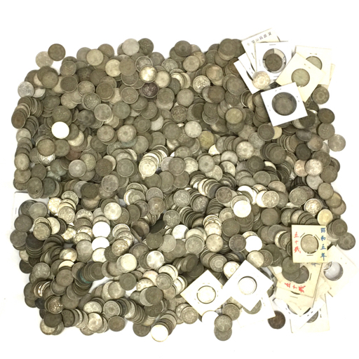 1円 旧日本銀貨 小型50銭 古銭 古硬貨 古コイン アンティーク レトロ 総重量約7.6kg まとめ セット_画像1