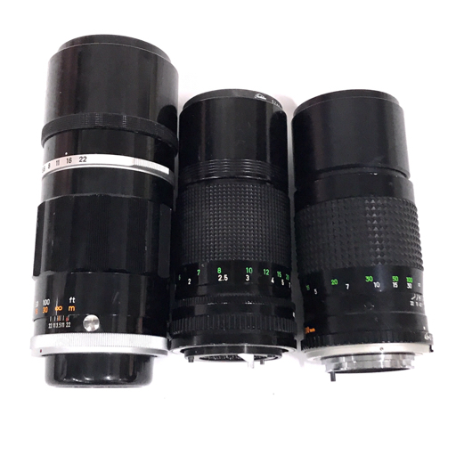 CANON FL 200mm 1:3.5 FD 200mm 1:4 MINOLTA MC TELE ROKKOR 1:4.5 200mm カメラレンズ セット_画像1