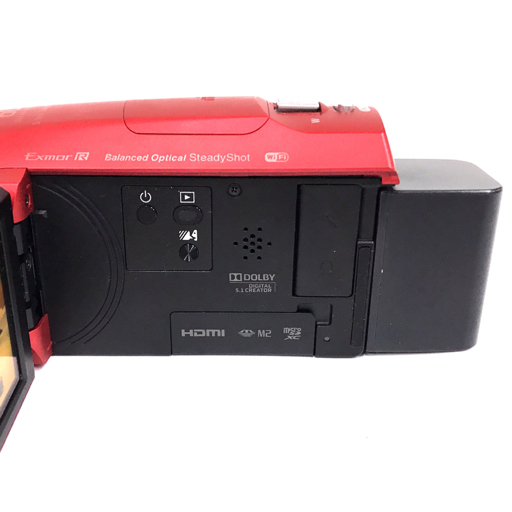 1円 SONY HDR-CX680 HANDYCAM 1.8/1.9-57 ビデオカメラ レッド C201543_画像4