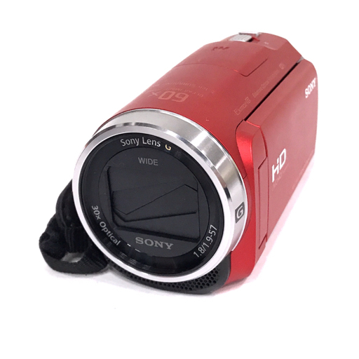 1円 SONY HDR-CX680 HANDYCAM 1.8/1.9-57 ビデオカメラ レッド C201543_画像1