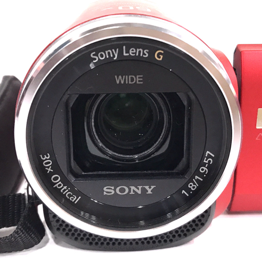 1円 SONY HDR-CX680 HANDYCAM 1.8/1.9-57 ビデオカメラ レッド C201543_画像2