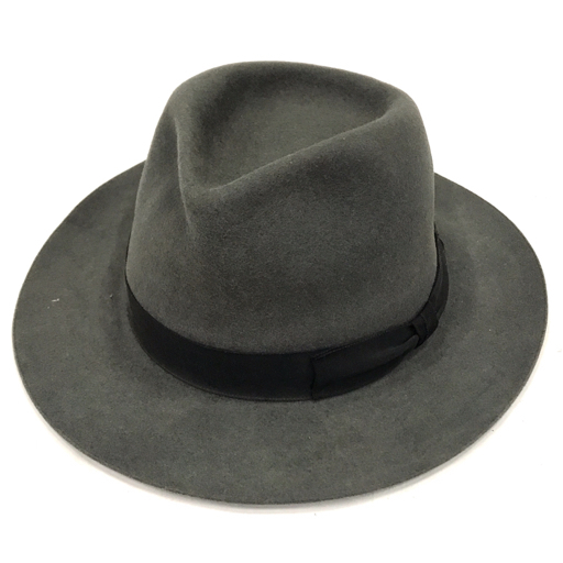テシ サイズ 61 中折れ帽 ハット 帽子 イタリア製 ファッション小物 服飾小物 メンズ グレー×ブラック系 Tesi_画像1