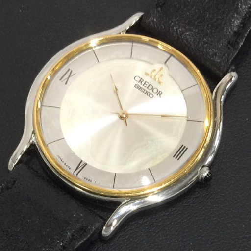 セイコー 腕時計 クレドール 5A74-0020 SS×18KTベゼル ローマン クォーツ メンズ 社外ベルト 稼働 295484-11-13_画像1