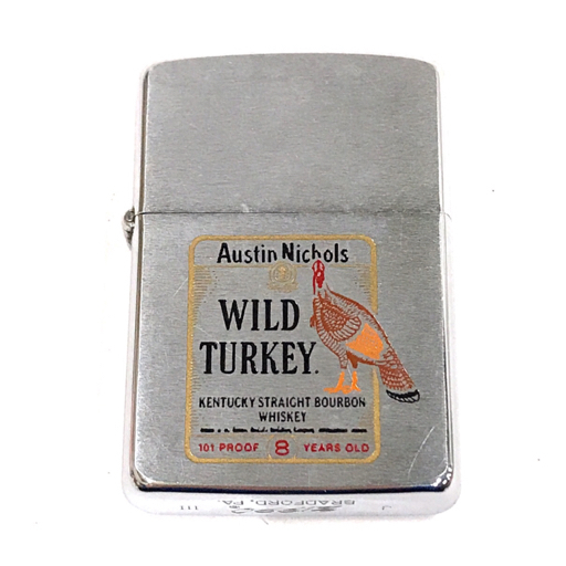 送料360円 ジッポー ワイルドターキー WILD TURKEY オイルライター 着火× シルバーカラー ZIPPO 同梱NG_画像1