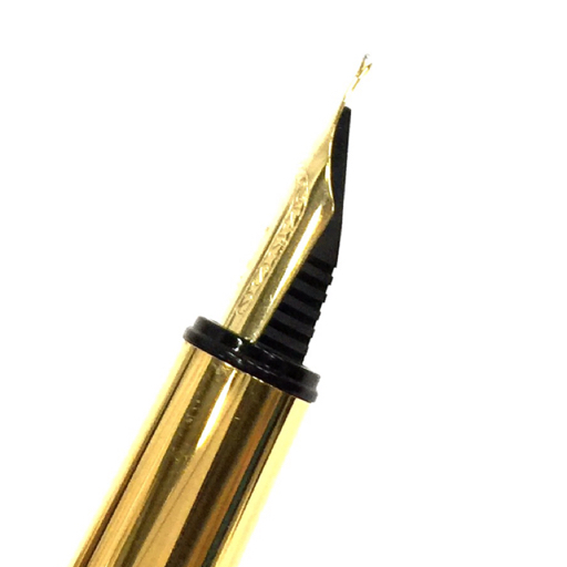 ダンヒル 万年筆 ペン先 18ct 750 カートリッジ・コンバーター両用式 ゴールドカラー 文房具 保存ケース/箱付 dunhill_画像4