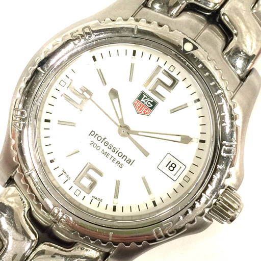 タグホイヤー プロフェッショナル デイト クォーツ 腕時計 メンズ WT1114 ホワイト文字盤 稼働品 TAG HEUER_画像1