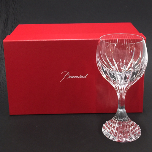 美品 バカラ マッセナ ワイングラス クリスタルガラス 保存箱付き 洋食器 BACCARAT_画像1