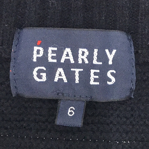 パーリーゲイツ サイズ 6 053-8270119 長袖 ニット セーター 星柄 丸首 トップス メンズ 黒×白系 PEARLY GATES_画像5