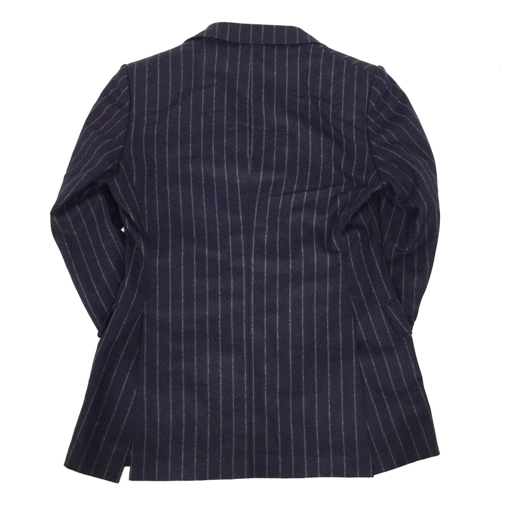 SOVEREIGN サイズ46 長袖 ジャケット パンツ ウール ネイビー ストライプ セットアップ スーツ メンズ 計2点 セット_画像3