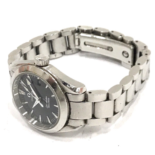 1円 オメガ 腕時計 シーマスター アクアテラ ラウンド デイト 150m 黒文字盤 シルバーカラー QZ レディース OMEGA_画像5