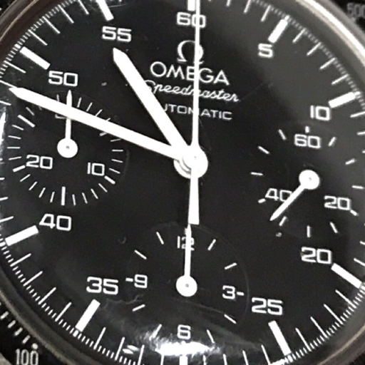 1円 オメガ 腕時計 スピードマスター クロノグラフ ラウンド 黒文字盤 シルバーカラー 自動巻き メンズ 稼働 OMEGA_画像10