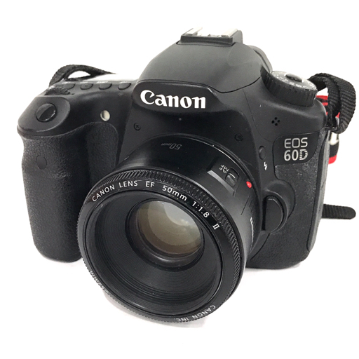 1円 Canon EOS 60D EF 50mm 1:1.8 Ⅱ デジタル一眼レフ カメラ ブラック 動作確認済み C101056_画像1