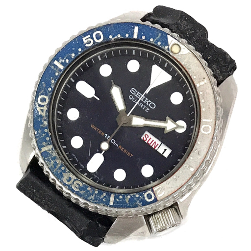 セイコー 腕時計 フェイス 7548-700B ラウンド デイデイト 150m 黒文字盤 クォーツ メンズ SEIKO QR011-127_画像1