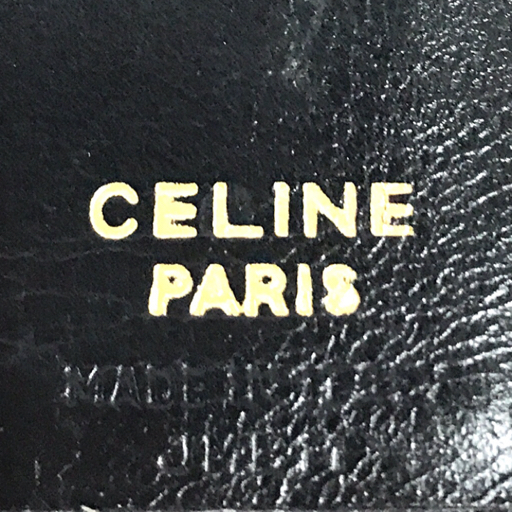 送料360円 セリーヌ ロゴプレート レザー 二つ折り 財布 Wホック CELINE QR125-109 同梱NG_画像7