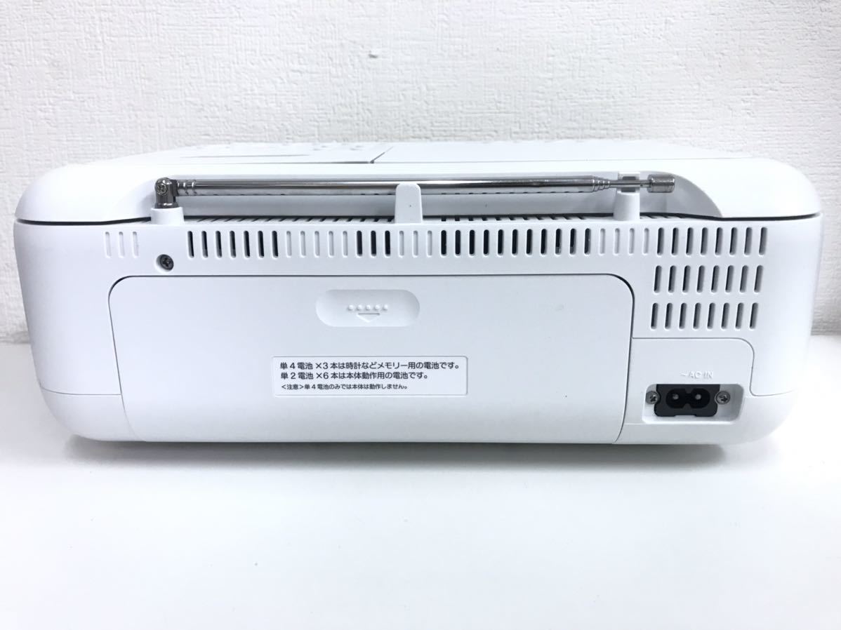 D/ SONY ソニー パーソナルオーディオシステム ラジカセ CFD-S401 2020年製 ホワイト色 ケーブル付き_画像6