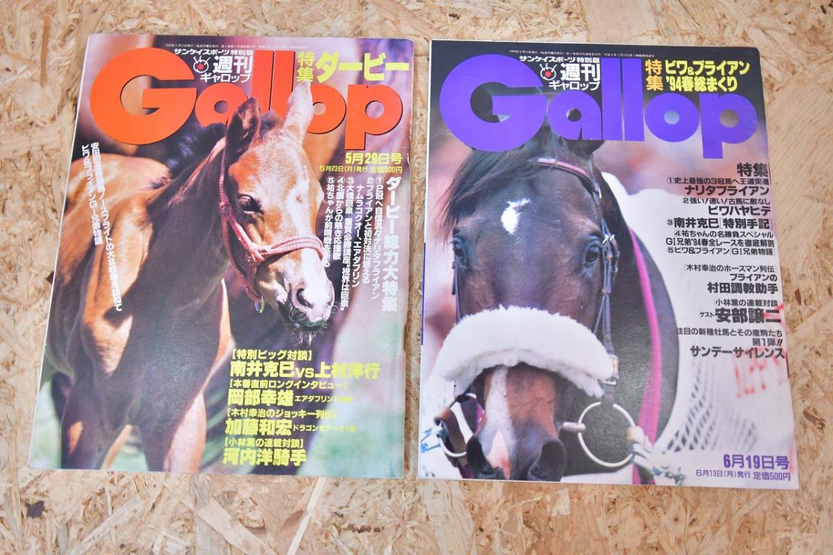 ⑦ 1993 year 1994 year weekly Gallopgyarop horse book@ magazine .. cheap rice field memory Kobayashi . against . Sakura flower .nalita Brian etc. 10 pcs. 