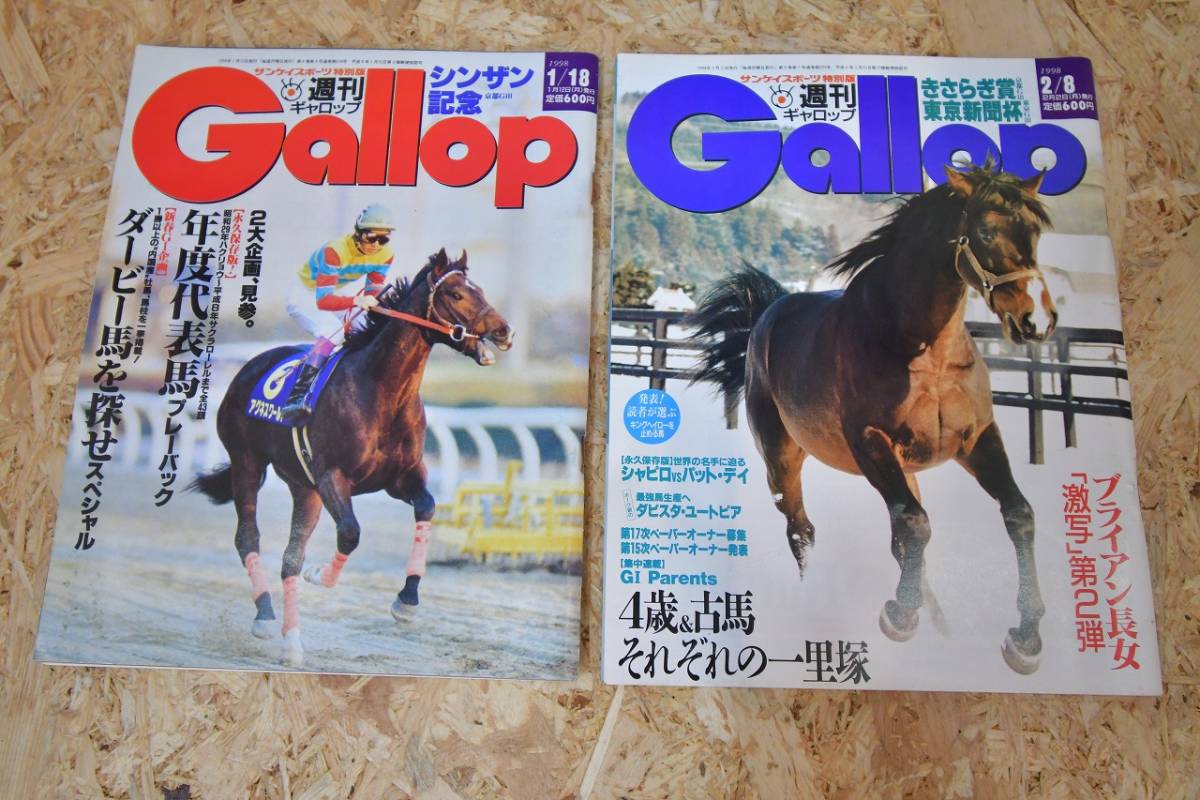 ＠12　週刊Gallop ギャロップ　1998年　馬　本　雑誌　シンカイウン　マチカネフクキタル　セイウンスカイ　シルクジャスティス　など10冊_画像3
