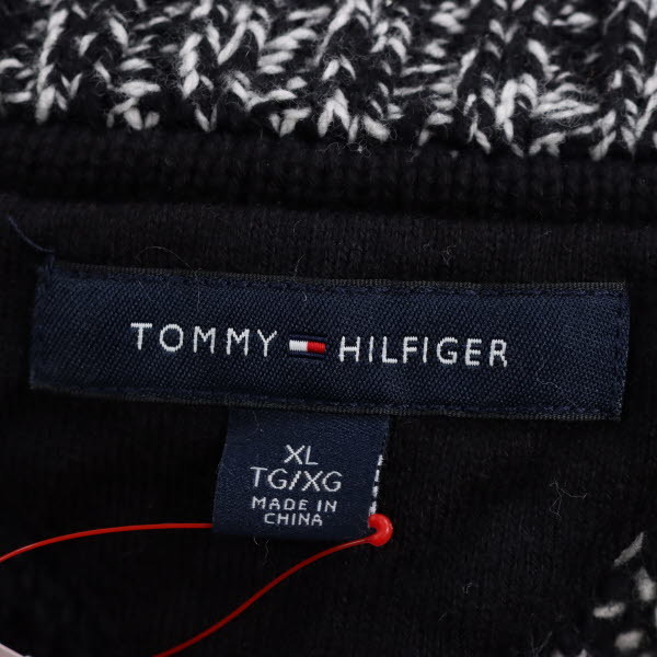 TOMMY HILFIGER/トミーヒルフィガー メンズ 長袖 ニット タートルネック 大きいサイズ XL 3L 黒 オフホワイト [NEW]★51LB90_画像7