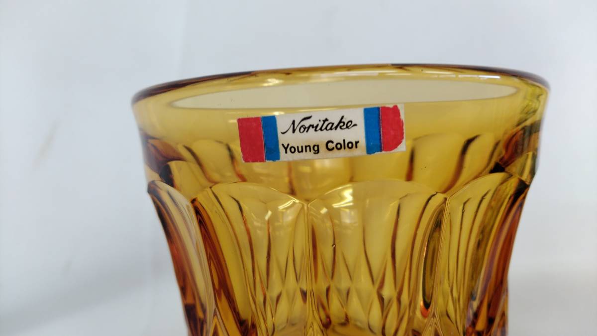 Noritake Young Color ゴブレット 3客 ノリタケ ヤングカラー オレンジ イエロー グリーン レトロ ワイングラス 洋食器 食器_画像5