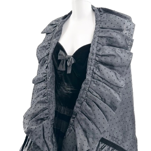 ESCADA エスカーダ couture クチュール パーティードレス ドレス 羽織り インナー 保存袋 ブラック サイズ40 ナイロン レーヨン シルクの画像3