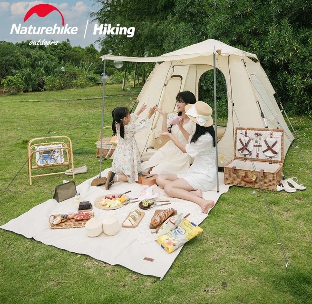 Naturehike テント  3人用 ワンタッチテント　キャンプ　ベージュ　ナチュラル　ソロ用 