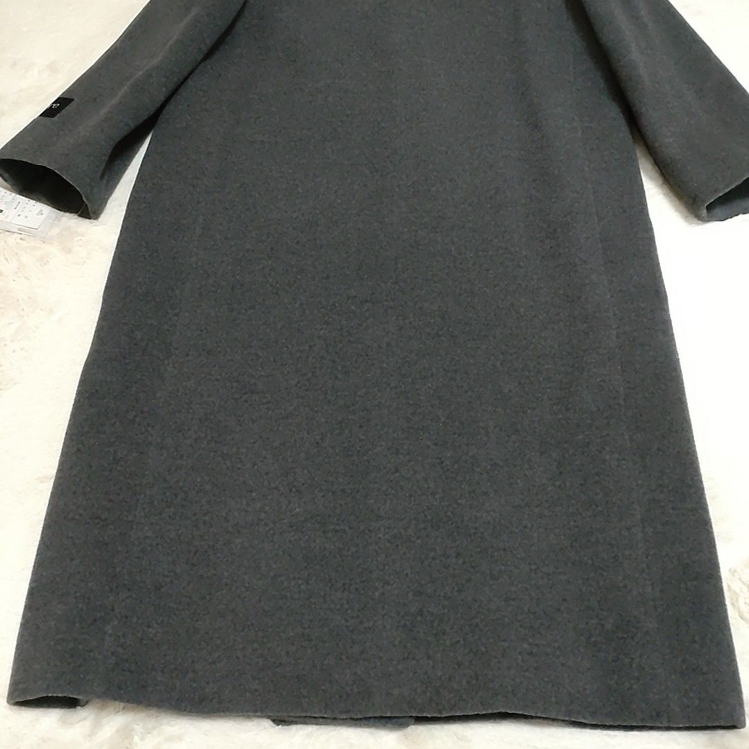 roga ロガ ロングコート カシミヤ混 グレー ダブルチェスター roga ロガ ロングコート カシミヤ混 グレー ダブルチェスター