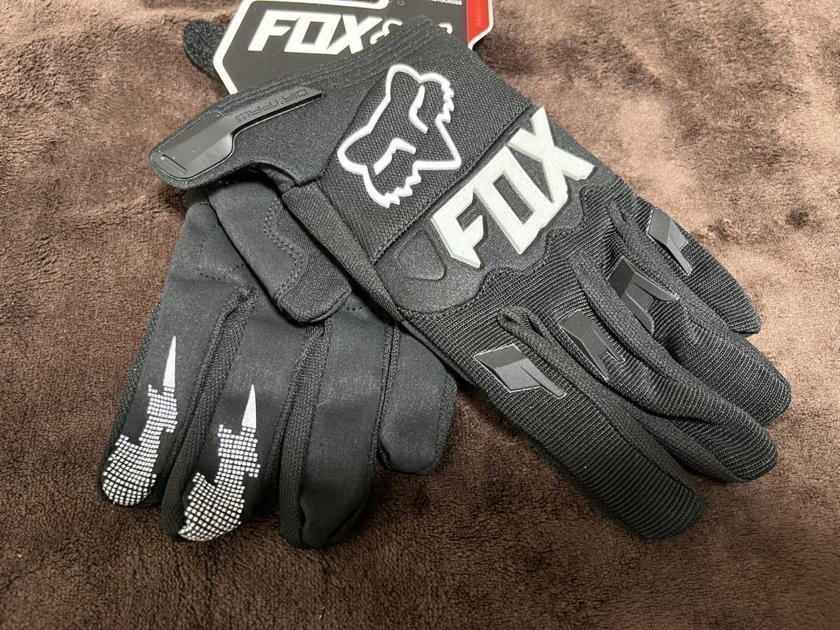 M【最安値】白×黒FOX RACING フォックス グローブ手袋 バイク モトクロス オフロード MX 防護手袋 レーシング MTB 春 夏 秋_画像1