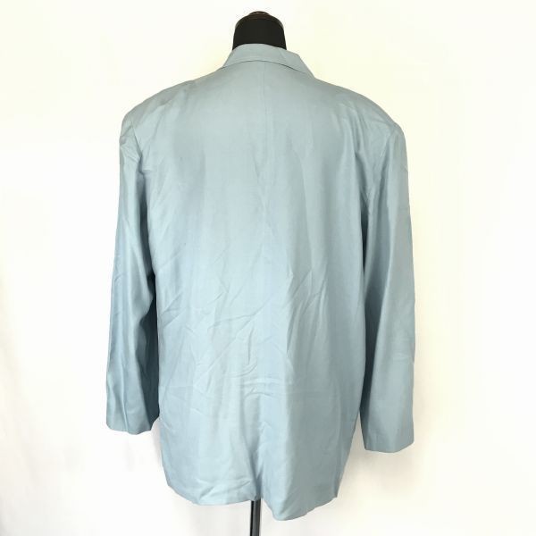  Vintage /Burberrys/ Burberry / silk 100%/ top and bottom suit setup [ lady's L/ light blue / blue ] tailored jacket / pants *YBF758