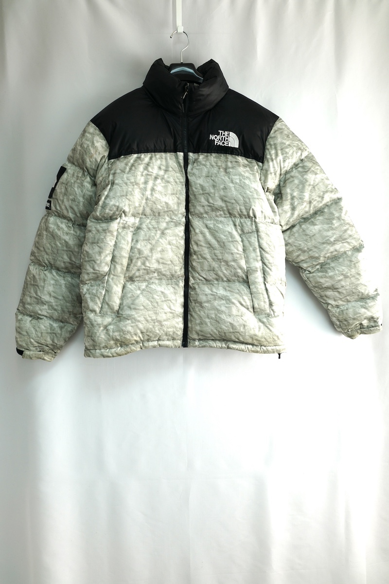 中古 19AW SUPREME THE NORTH FACE シュプリーム ノースフェイス ペーパー プリント ヌプシ ダウン ジャケット Mサイズ ND91806I_画像1