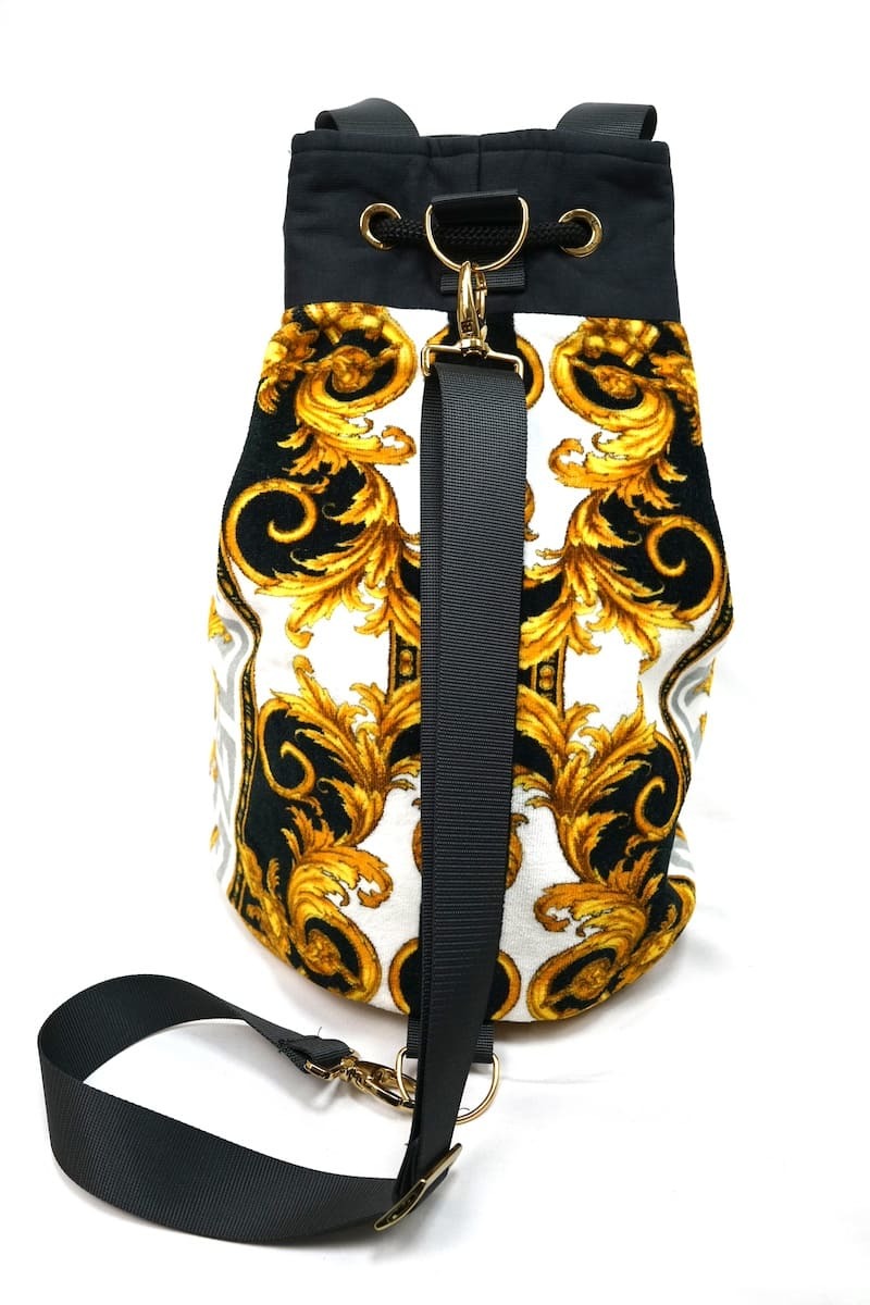 中古 VERSACE ヴェルサーチ ビーチバッグ ショルダー トート パイル コットン ZBAG00001_画像5