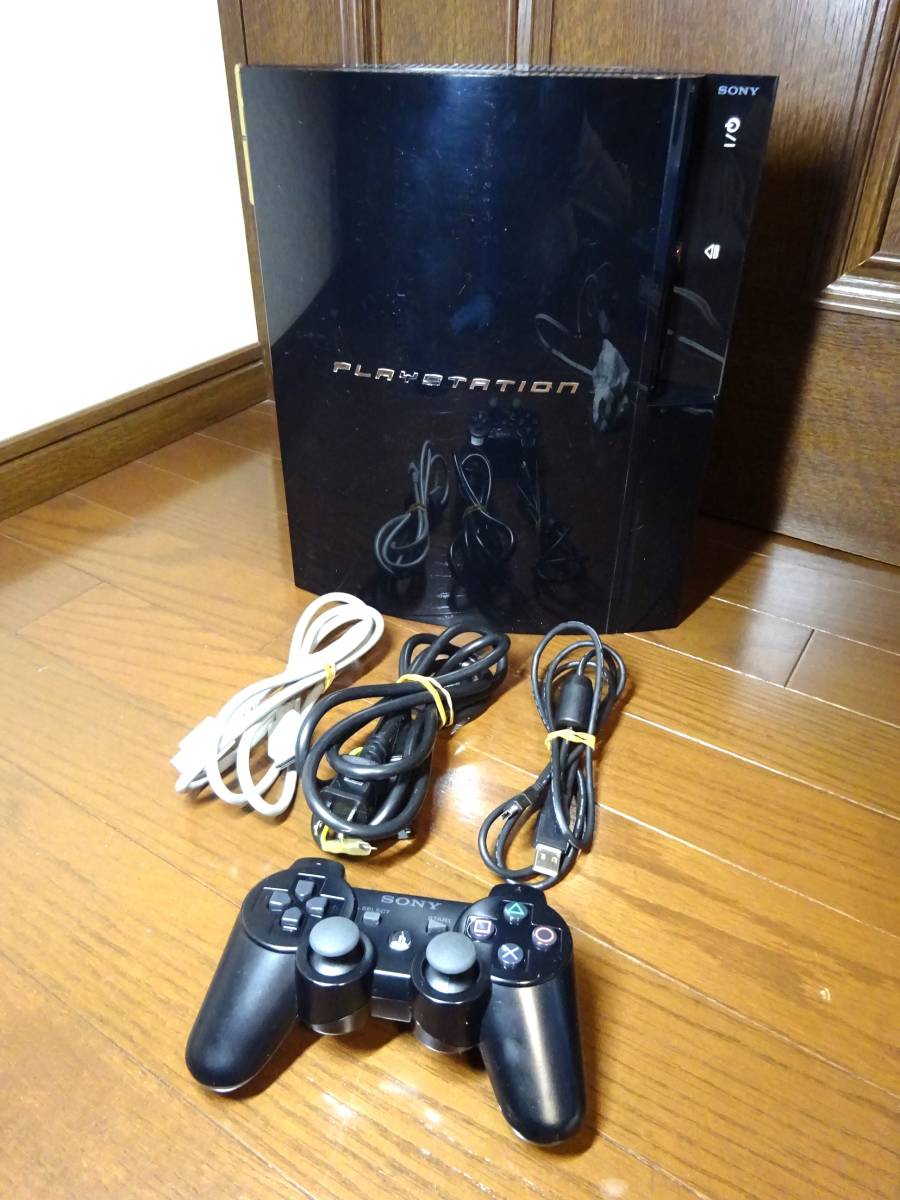 PS3 初期型 PlayStation3 CECHB00 80GB コントローラ/HDMIケーブル付き PS1/2/3ゲーム動作 YLOD対策：コンデンサ交換、ヒートガン加熱処理_画像1