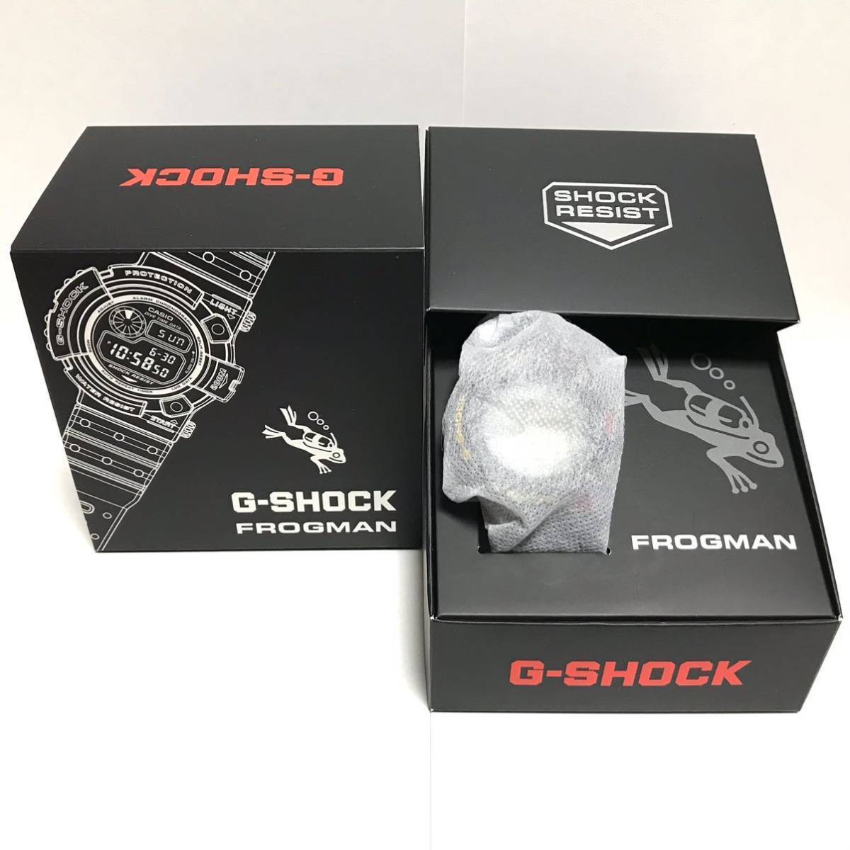 【レストア】G-SHOCK 初代 フロッグマン DW-6300 CASIO FROGMAN 期間 限定 レア 腕時計 カエル 修理済 リペア カシオ 希少 送料無料_レストア専用のBOX付