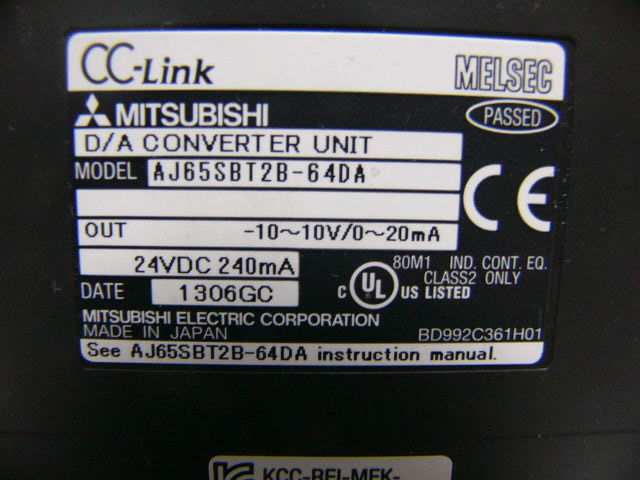 ☆未使用に近い☆ 三菱 PLC AJ65SBT2B-64DA CC-Link DA変換ユニット ☆未使用に近い☆ 三菱 PLC AJ65SBT2B-64DA CC-Link DA変換ユニット