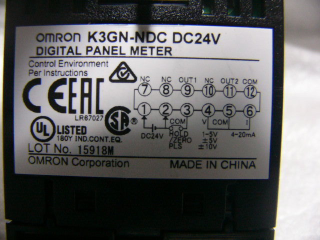 ☆動作保証☆ OMRON K3GN-NDC パネルメータ ☆動作保証☆ OMRON K3GN-NDC パネルメータ