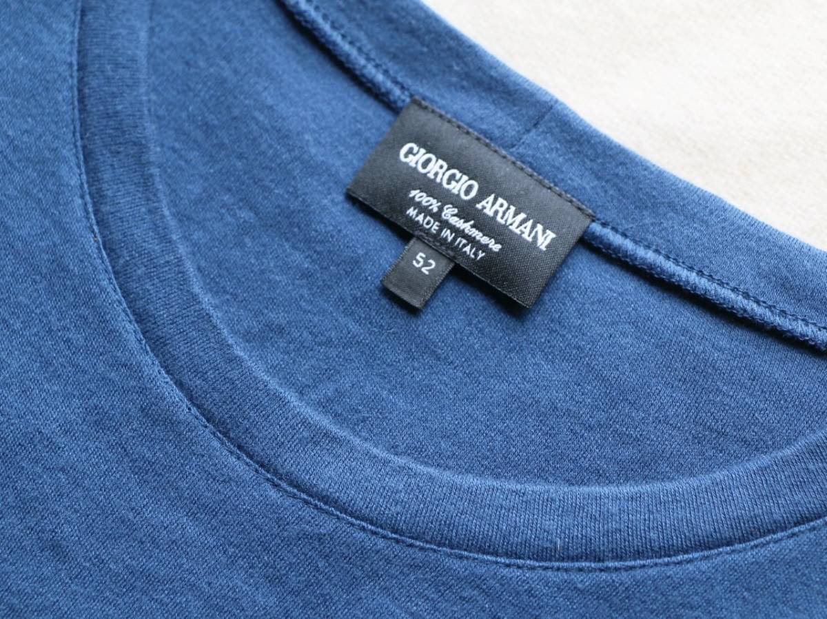 格安美品　黒ラベル　GIORGIO ARMANI ジョルジオ アルマーニ 高級 ハーフスリーブセーター 100％カシミア ニット Tシャツ　シャツ　半袖