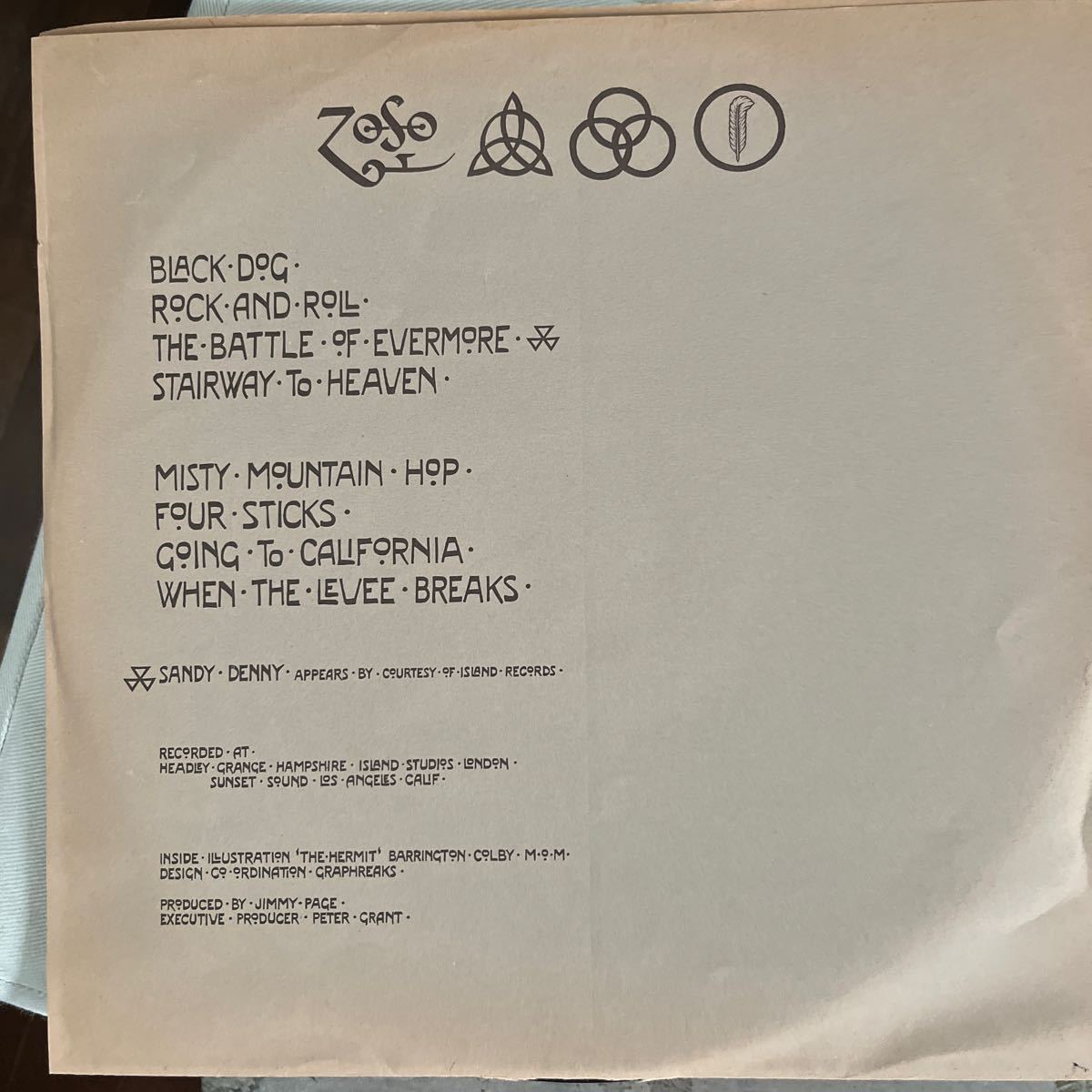 1971年作品　LED ZEPPEIN レッド・ツェペリン　お値打ち品　綺麗傑作最高品　ヴィンテージ・レコード　かっこいい　お値打ち品_画像5