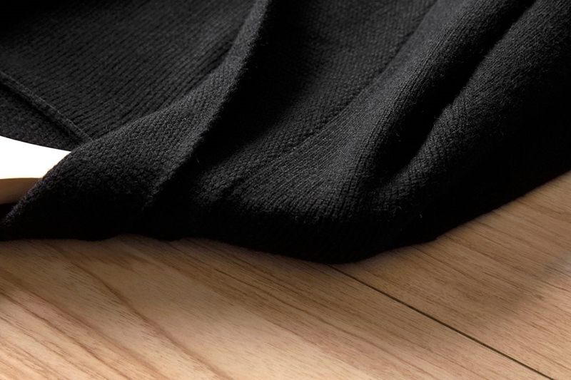 D9372-XL新品DCKMANY■ウール混 ニットカーディガン メンズ 厚手 ニットセーター 高品質 ニットジャケット アウター 秋冬/ブラックの画像8