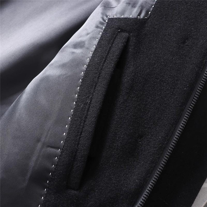 D9521-L新品 ウール混 コート メンズ 高品質 立ち襟 厚手 防寒 ビジネス カジュアル ロングコート ジャケット アウター/ブラック_画像10