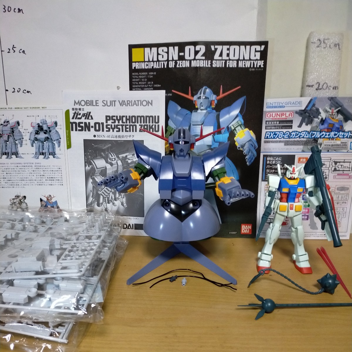 HGUC 1/144 ジオング EG ガンダム フルウェポンver 素組 完成品 サイコミュ試験用ザク 未組立 フィギュア ガンプラ HG シャア専用 セット_HGジオング+EGガンダム+サイコミュ試験ザク