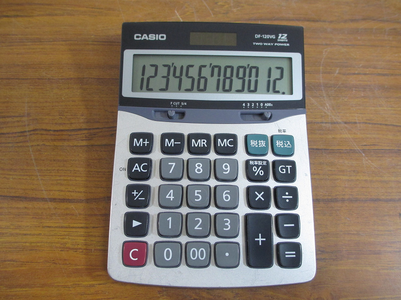 【CP/G】CASIO カシオ デスクサイズ電卓 DF-120VG 12桁 税率 卓上電卓_画像1