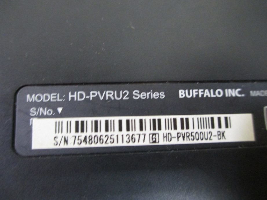 【CP/M】BUFFALO バッファロー 外付けHDD 500GB HD-PVRU2 ポータブルHDD 動作品_画像3