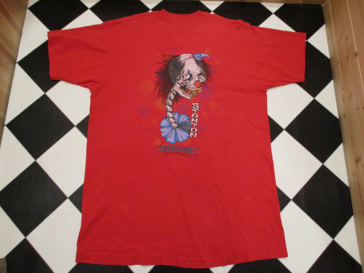 80's ZORLAC STANTON CLOWN PUSHEAD ゾーラック パスヘッド ビンテージ スケボー Tシャツ_画像1