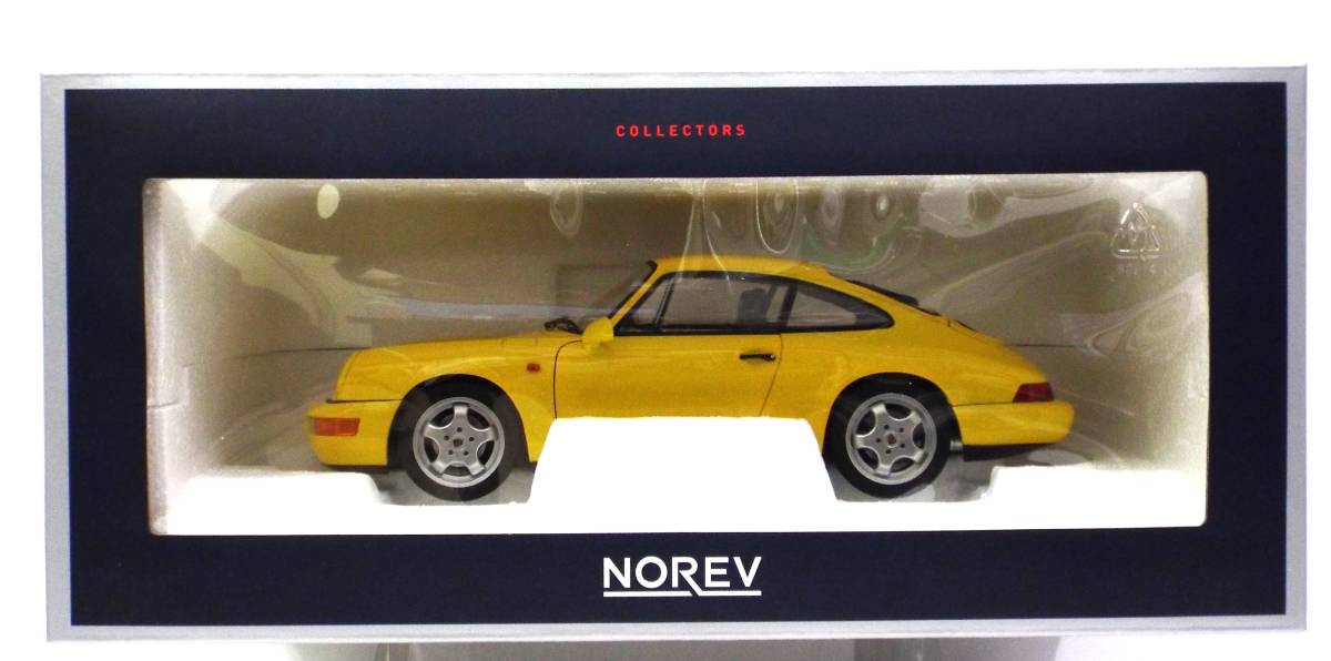 【ノレブ】1/18 ポルシェ 911 (964) カレラ2 クーペ 1992年 イエロー (限定商品№ 187328 )ダイキャスト製のミニカー 並行輸入品_専用パッケージ入り。