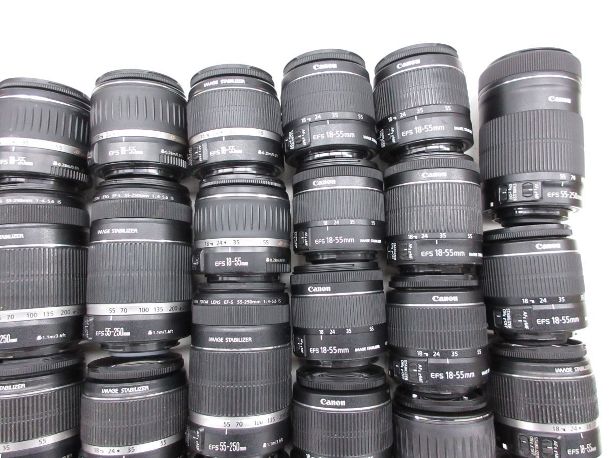 (4149Y)ジャンク Canon EF-S -18-55mm 3.5-5.6 IS -55-250mm 4-5.6等 キヤノン まとめて 大量セット 45点 動作未確認 同梱不可_画像3