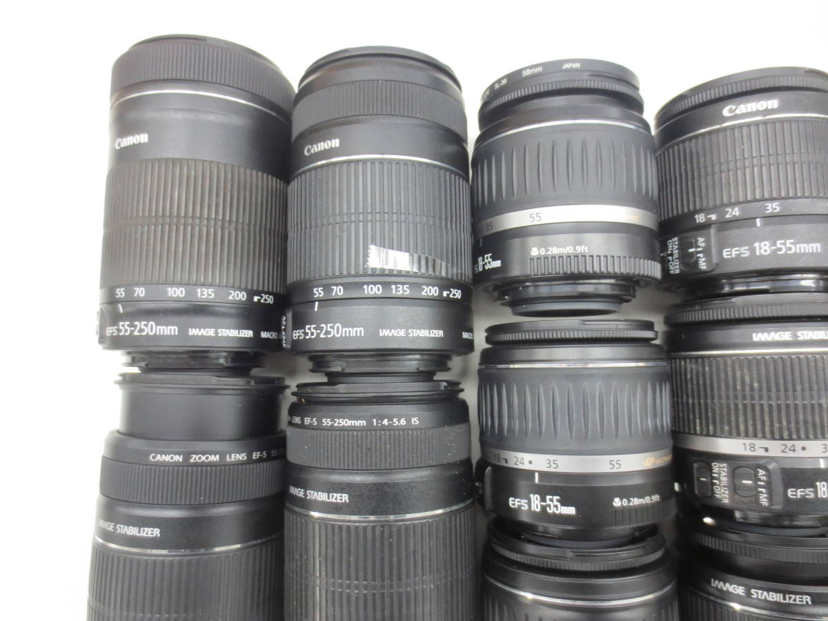 (4226U)ジャンク Canon EFS18-55mm 3.5-5.6IS 55-250mm 4-5.6IS 18-55mm 3.5-5.6ⅡUSM等 キヤノン まとめてセット 35本 動作未確認同梱不可_画像2