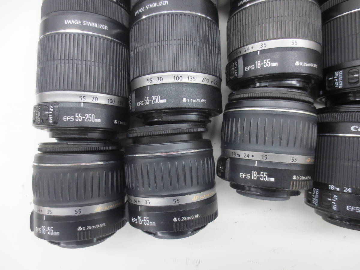 (4226U)ジャンク Canon EFS18-55mm 3.5-5.6IS 55-250mm 4-5.6IS 18-55mm 3.5-5.6ⅡUSM等 キヤノン まとめてセット 35本 動作未確認同梱不可_画像3