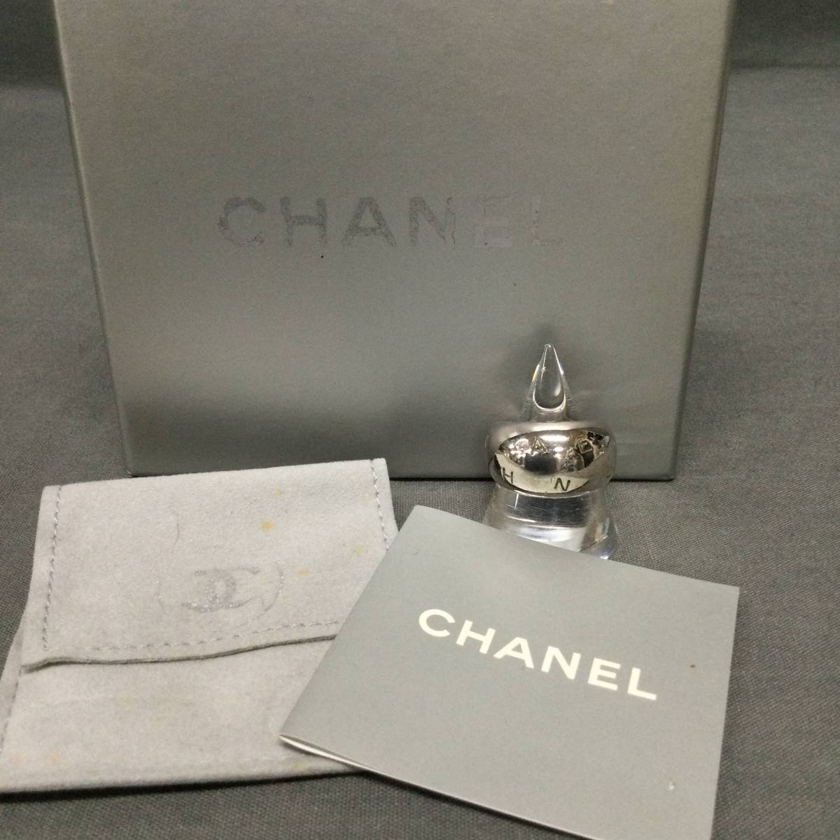印象のデザイン 051208 251792 CHANEL シャネル リング 指輪 925刻印あり 17.4g アクセサリー サイズ15号 ユニセックス 箱付き 指輪