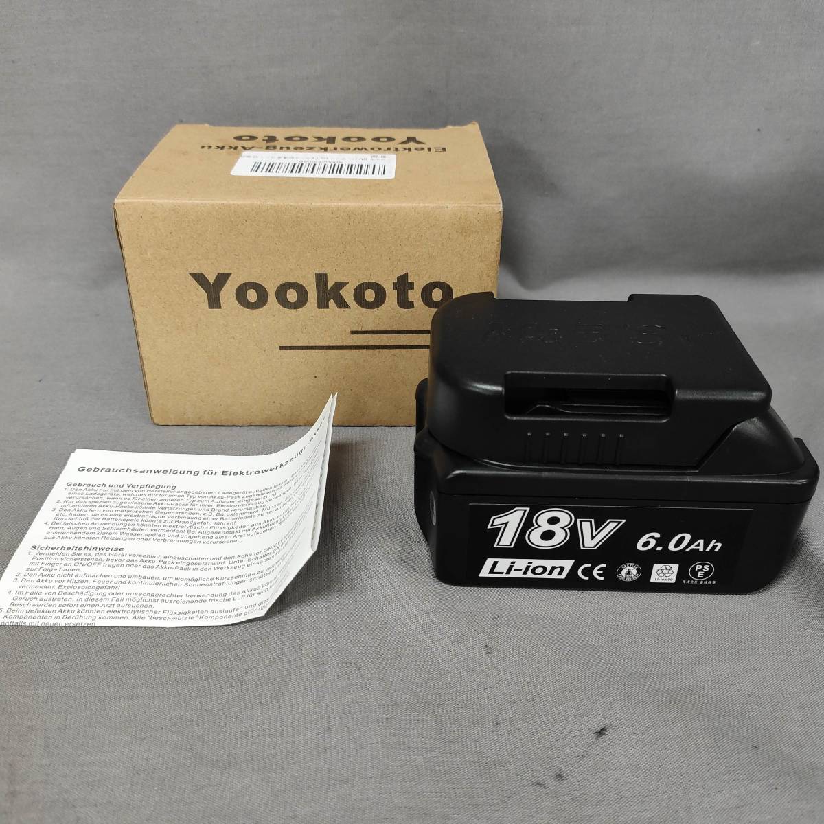 051214 252541 Yookoto マキタ 18v 互換 6.0ah BL1860 バッテリー 電動工具用 通電未確認_画像1