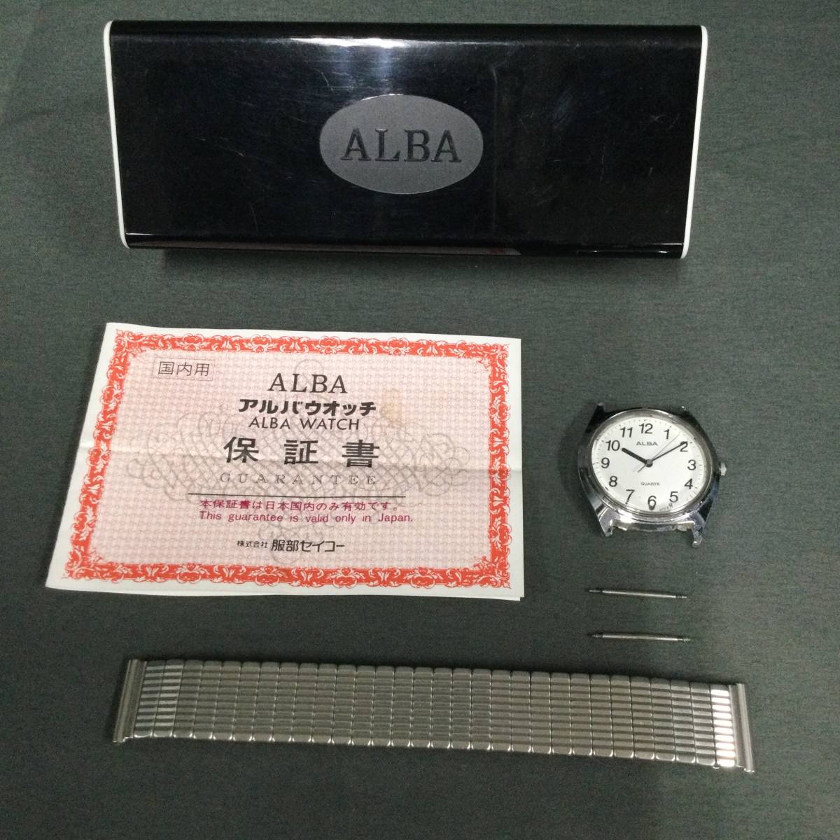 051218 ZG-01729　SEIKO　セイコー　ALBA　アルバ　腕時計　クオーツ　シルバーカラー　箱付き　不動品　3N5670　USED品_画像10